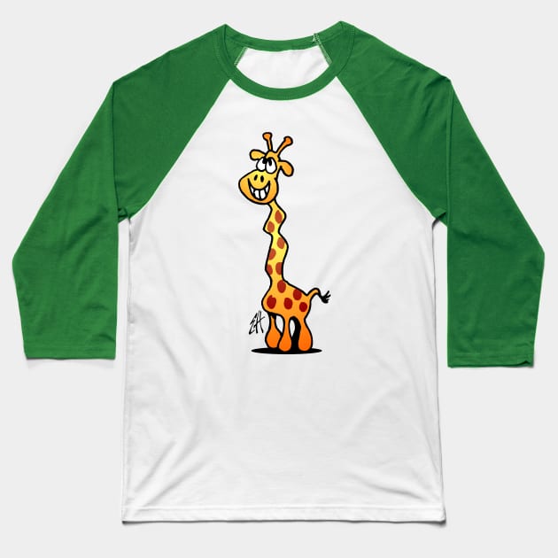 Joyful giraffe Baseball T-Shirt by Cardvibes